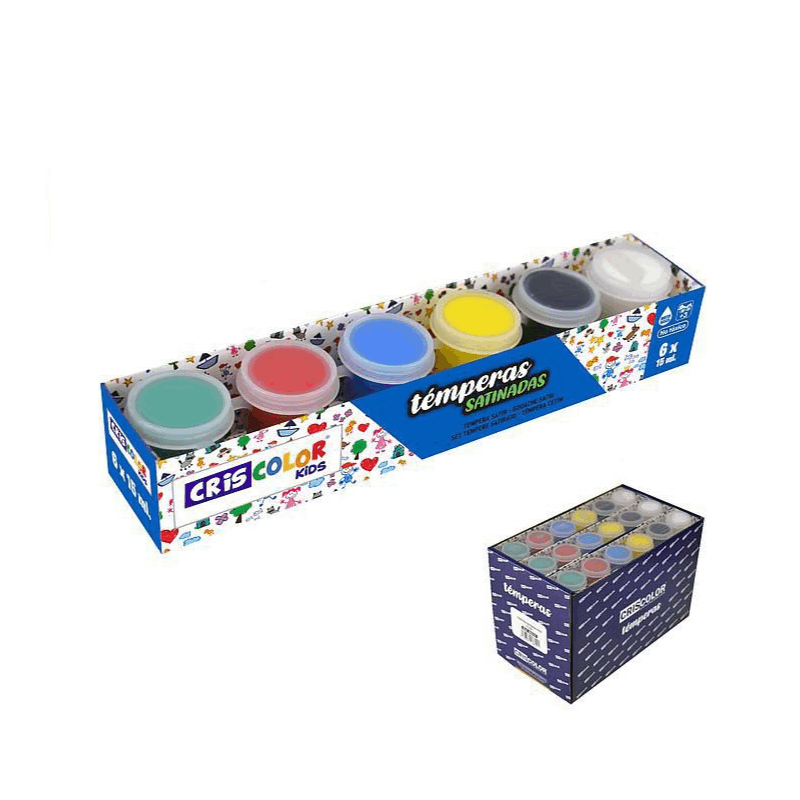 TEMU Estuche de 6 botes de témpera de 15 ml Colores surtidos