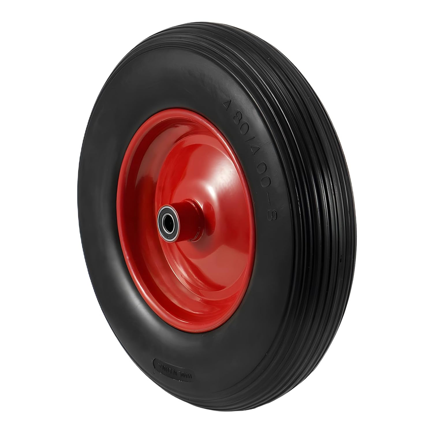E-shop 15-Zoll-PU-Schubrad, PU-Rad, 4.80/4.00-8 Schubrad, 380-mm-, gerilltes Profil, Ersatzrad, Reifen, pannensicher für Schubkarren/Gartenwagen.
