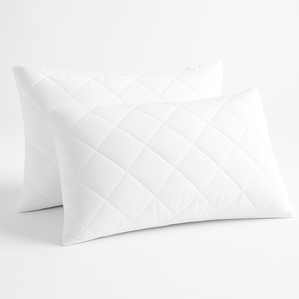 Quilted Pillows Pack of 2 Hotel Quality Bounce Back Deep Filled Soft and Breathable Pillows 29 x 19''