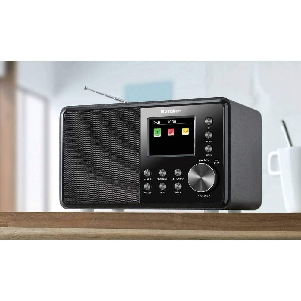 Image of Karcher Dab 3000 - Dab+ Radio (, Dab Plus/ukw-rds, Aux-in, Alarm Clock With Dual Alarm, Small Kitchen Radio, Black)