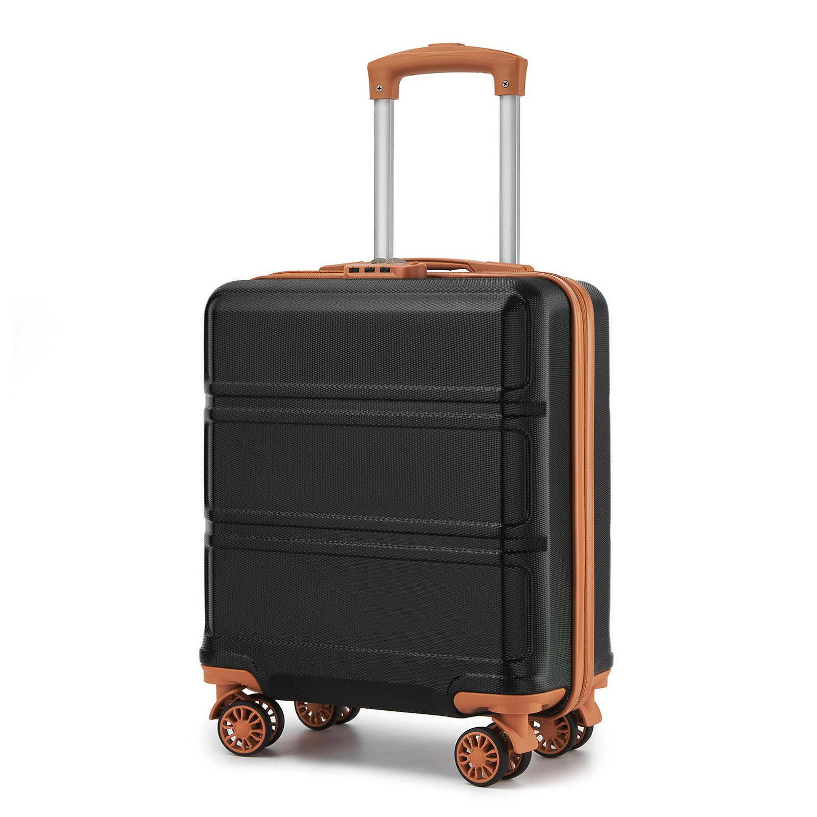Kono Lightweight Hard Shell Luggage Suitcase With And 4 Heavy Duty Swivel Wheels, Black, Small