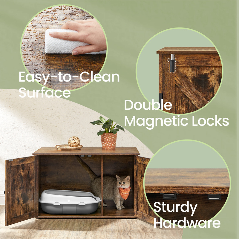 Cat Litter Box Enclosure with Removable Divider