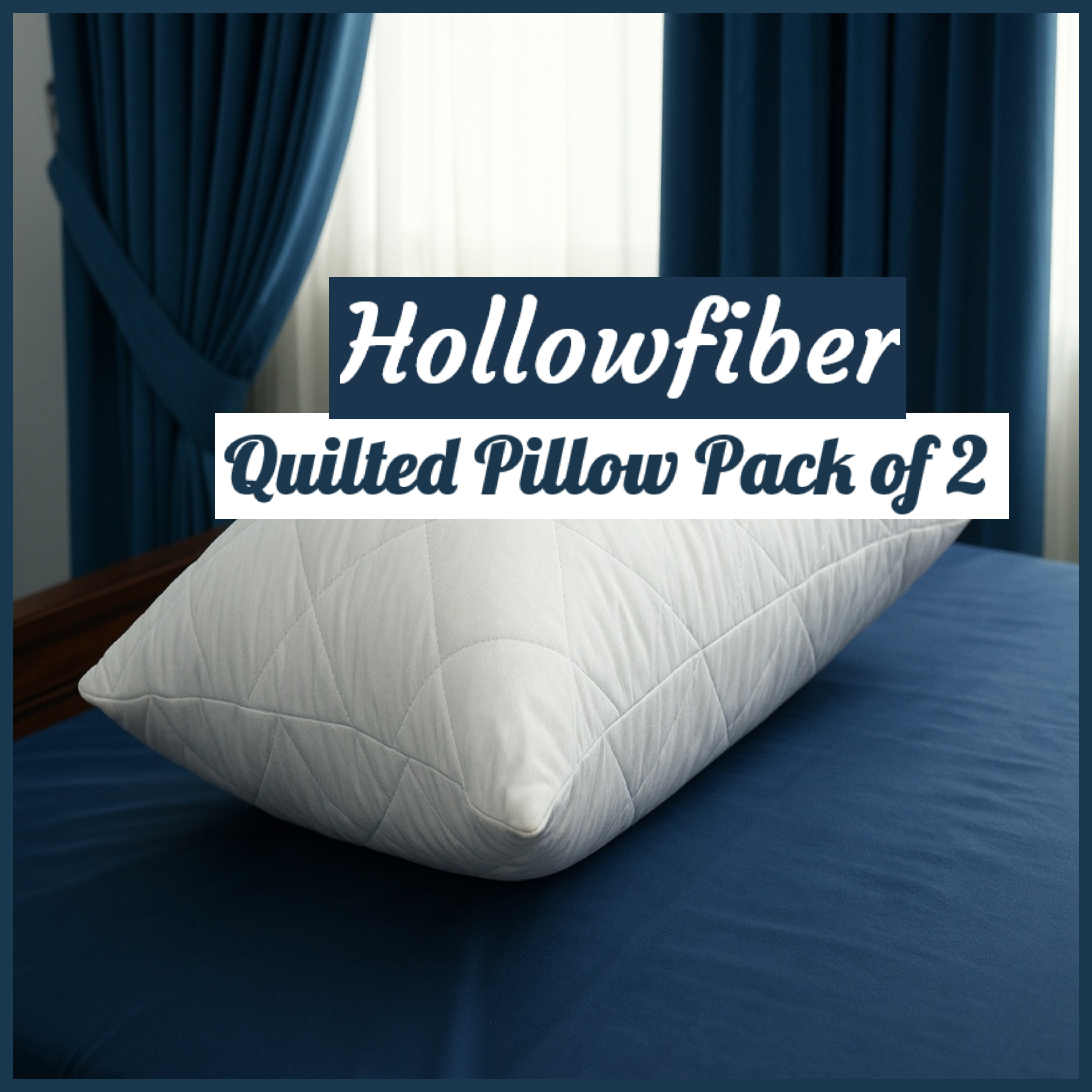 Quilted Pillows Pack of 2 Hotel Quality Bounce Back Deep Filled Soft and Breathable Pillows 29 x 19''