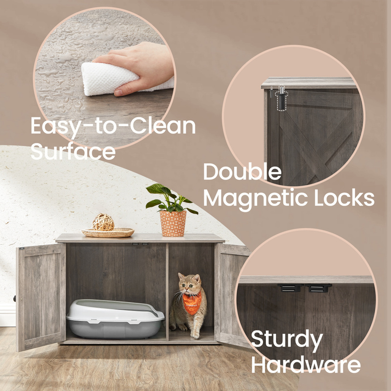 Cat Litter Box Enclosure with Removable Divider