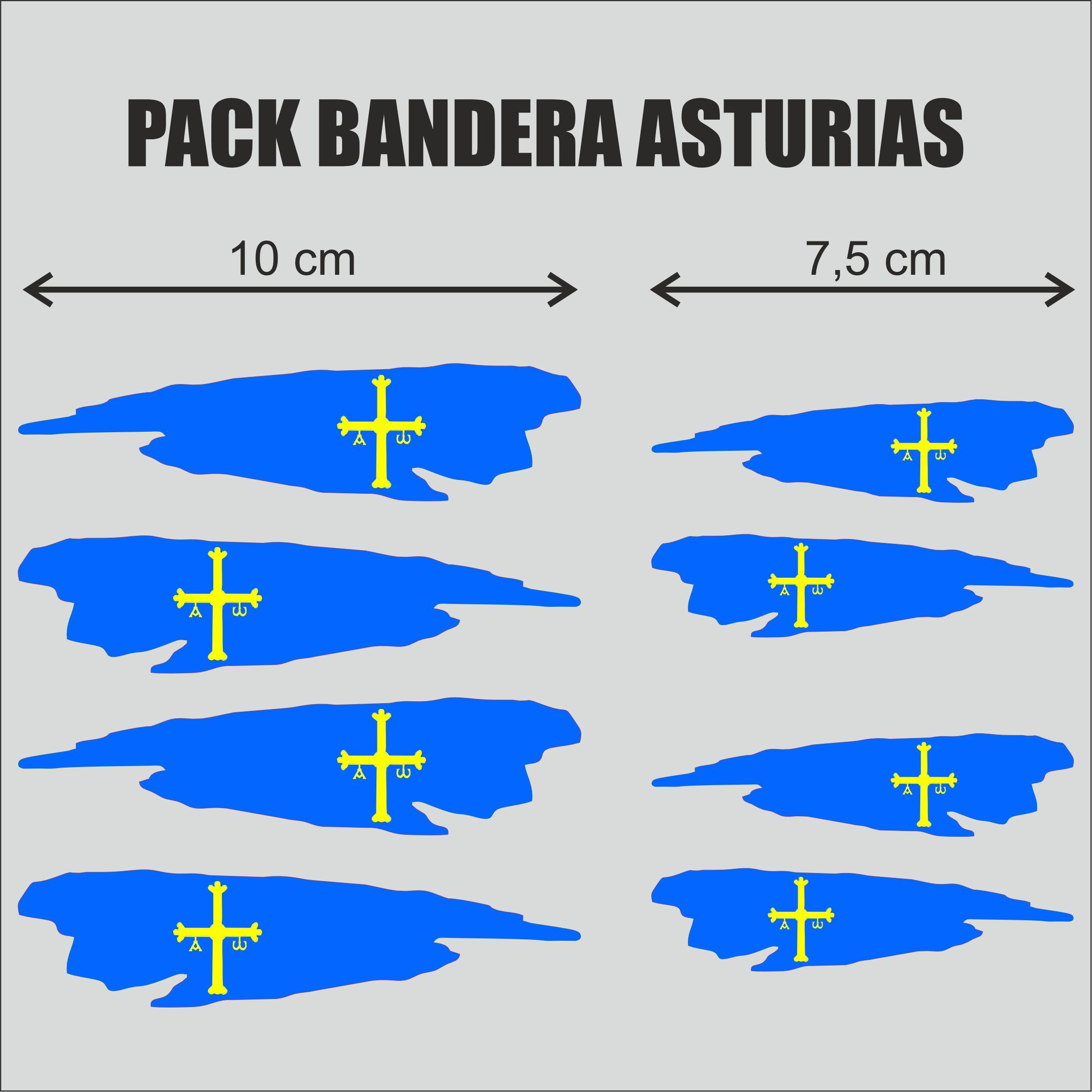 TEMU Kit 8 Pegatinas Asturias '