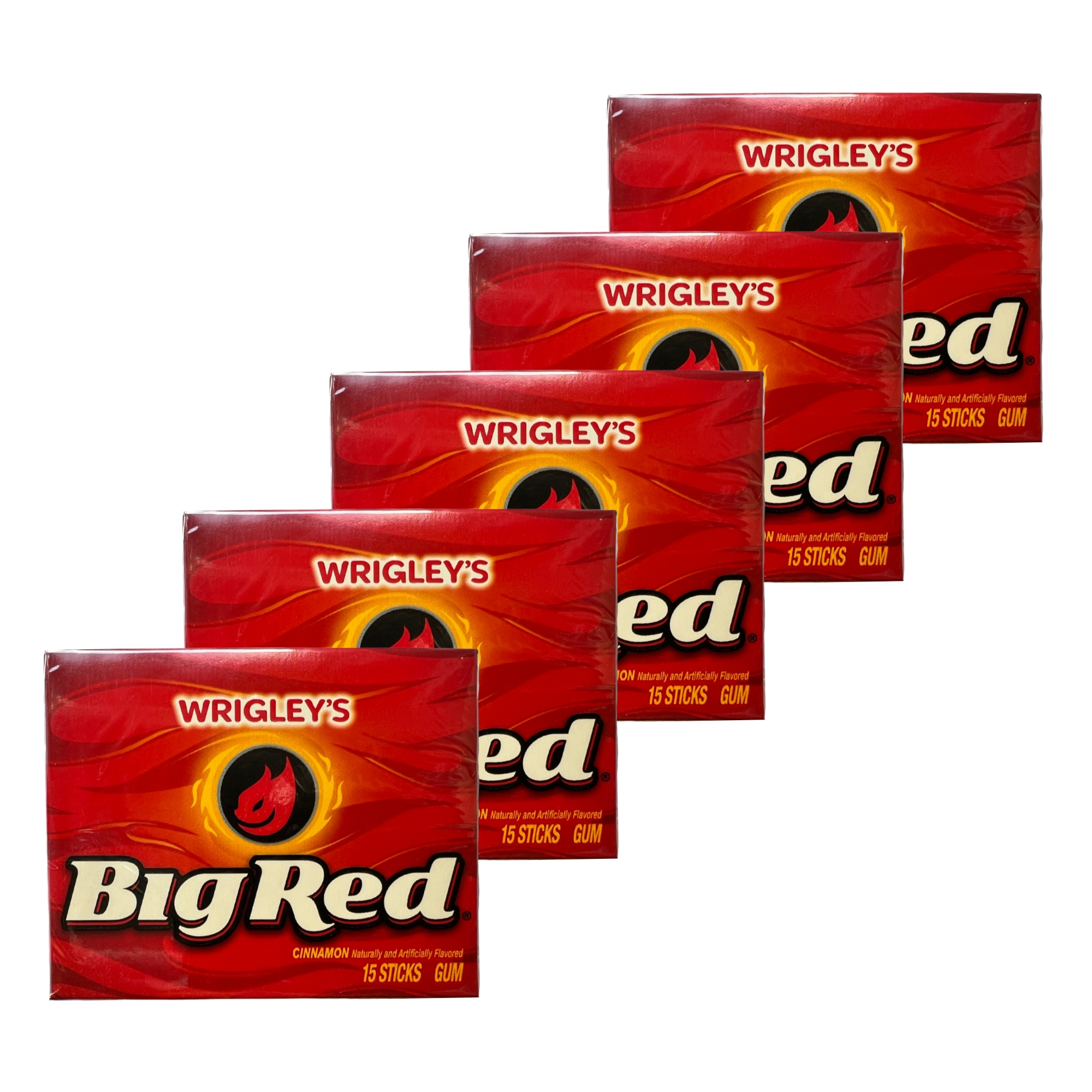 E-shop Wrigley's Big Red Zimt-Kaugummi Streifen, 5 Päckchen (75 Stück)