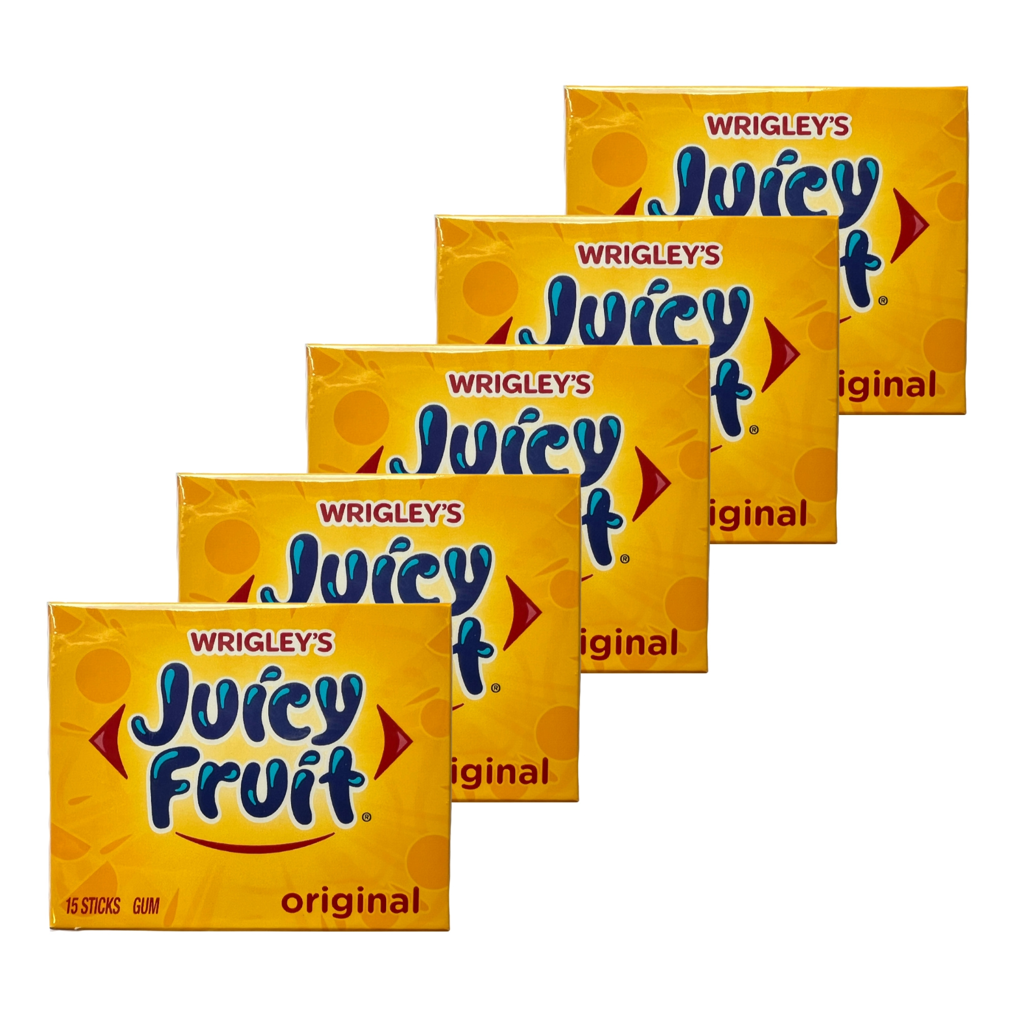 E-shop Wrigley's Juicy Fruit Kaugummi Streifen, 5 Päckchen (75 Stück)