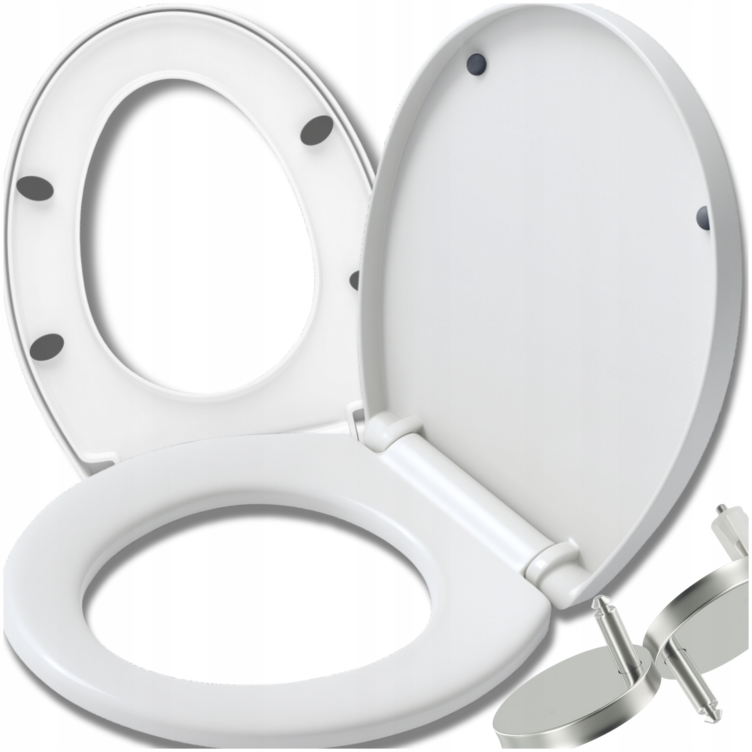 E-shop Universeller Toilettensitz mit sanftem Schließmechanismus 45 x 37 cm, abnehmbares Design, leicht zu reinigen, schnelle und einfache Montage,
