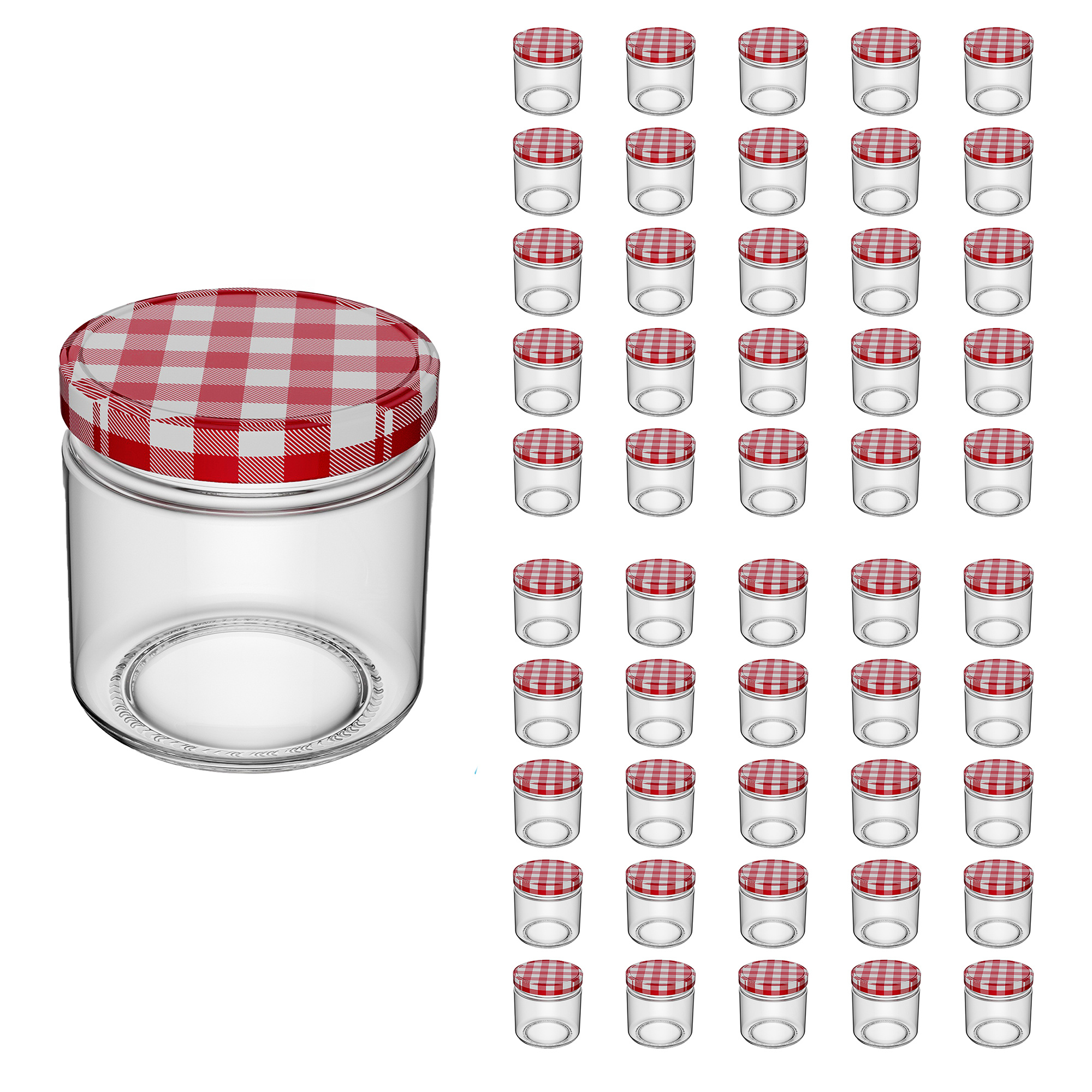 E-shop 50 Stück Einmachgläser mit Deckel - 150 ml - 6.5 x 6.5 cm Sturzgläser Marmeladengläser Vorratsgläser mit Schraubdeckel, Gewürzglas Vorratsglas