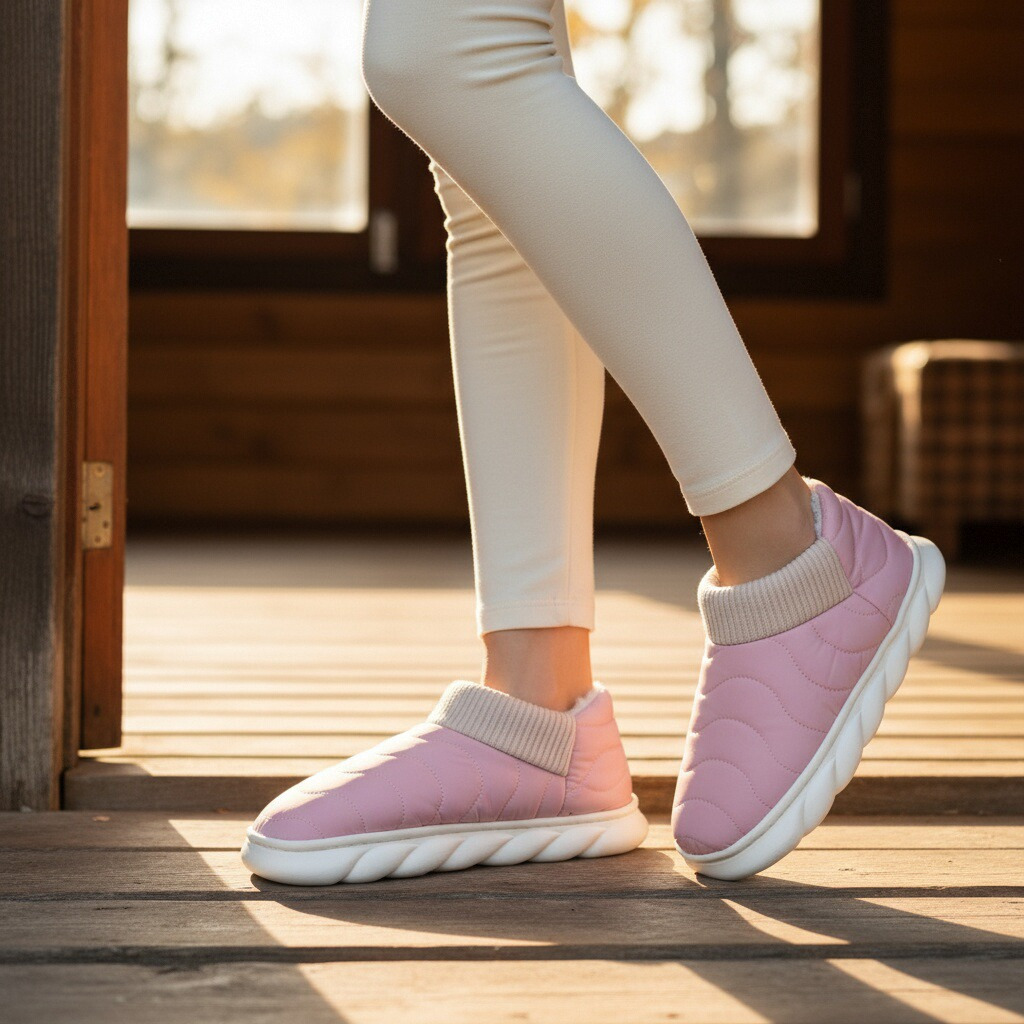 TEMU Fluffy And Warm Women's House Slippers - Home Shoes, Winter Footwear With Faux Fur Lining, Non-slip Rubber Sole, Cute And Comfortable Slippers