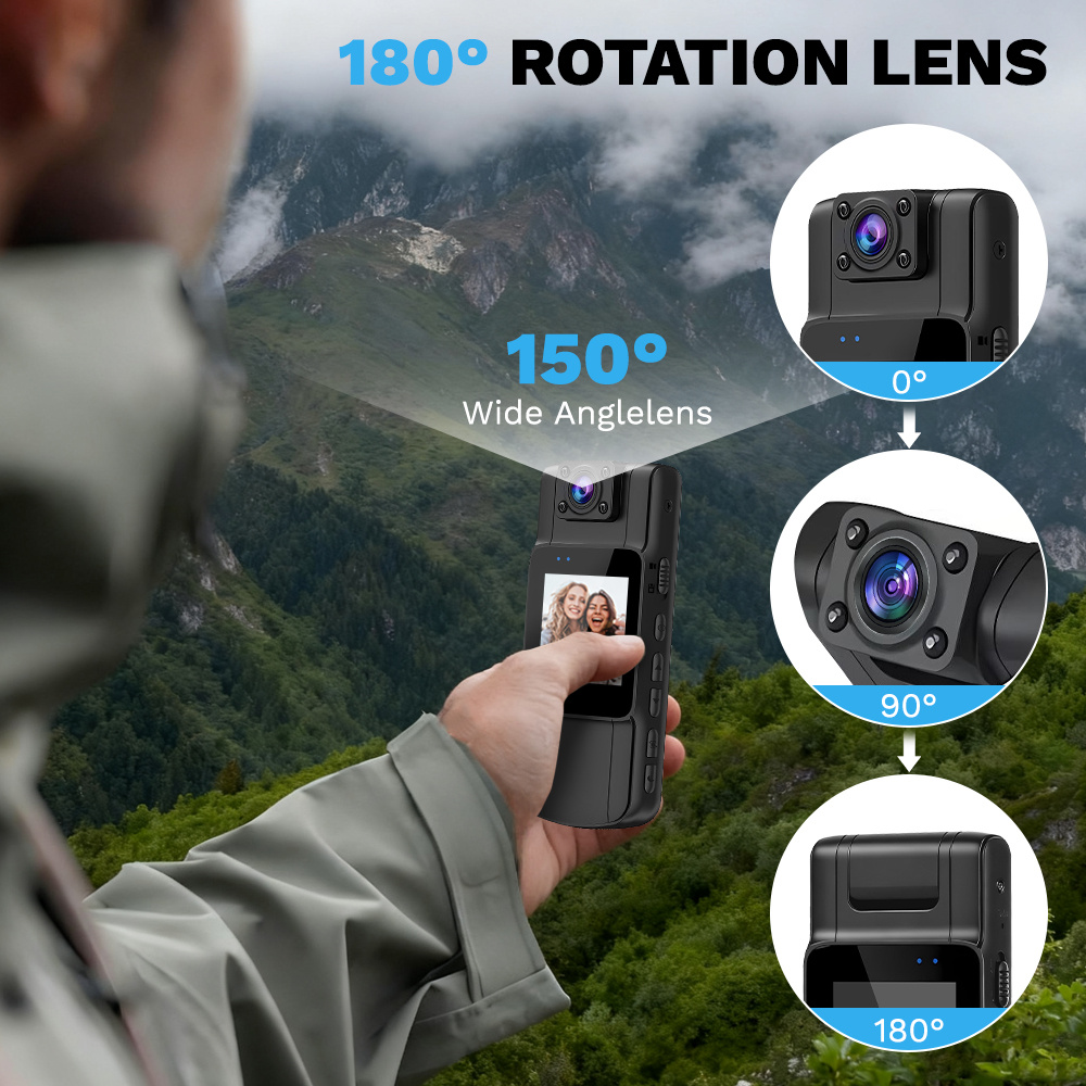 1080P HD Body Camera, Portable Pocket Camera with Night Vision