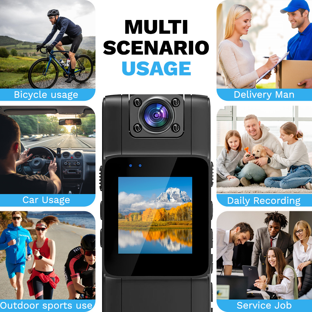 1080P HD Body Camera, Portable Pocket Camera with Night Vision