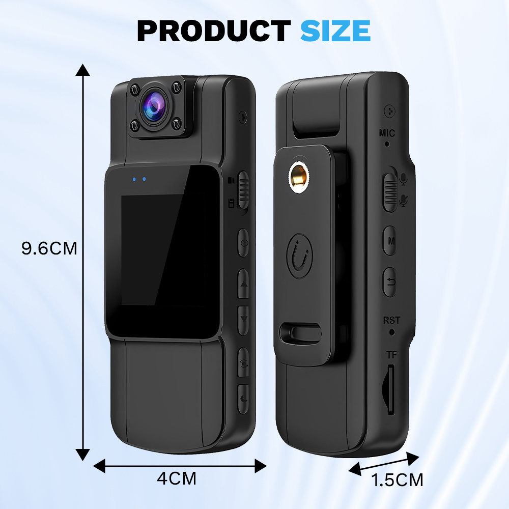 1080P HD Body Camera, Portable Pocket Camera with Night Vision