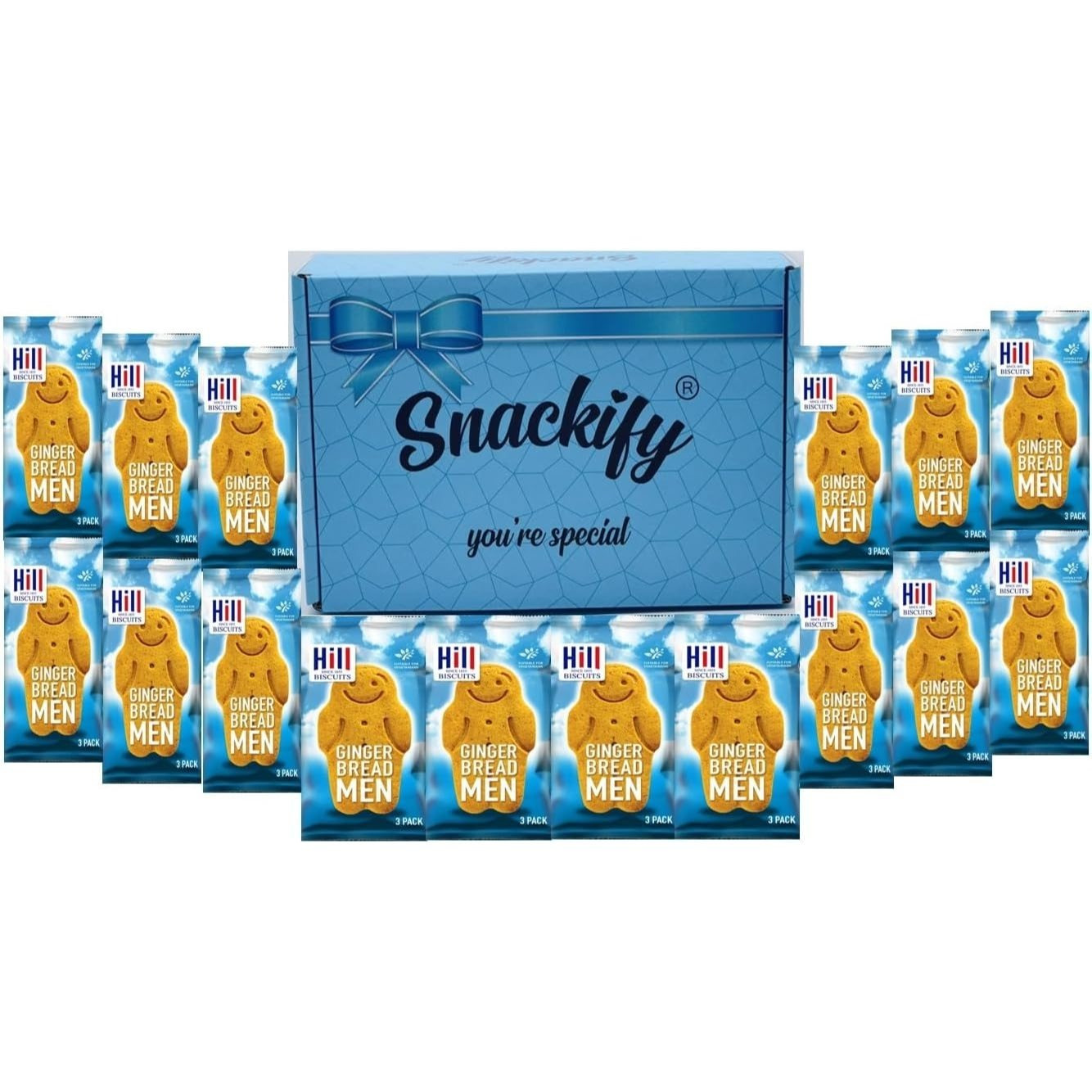TEMU Hills Mini Ginerbread Men Biscuits 30g X 16 Bags, 48 Gingerbread Biscuits Christmas Snack Treat, Perfect Christmas Kids Gift In Beautiful