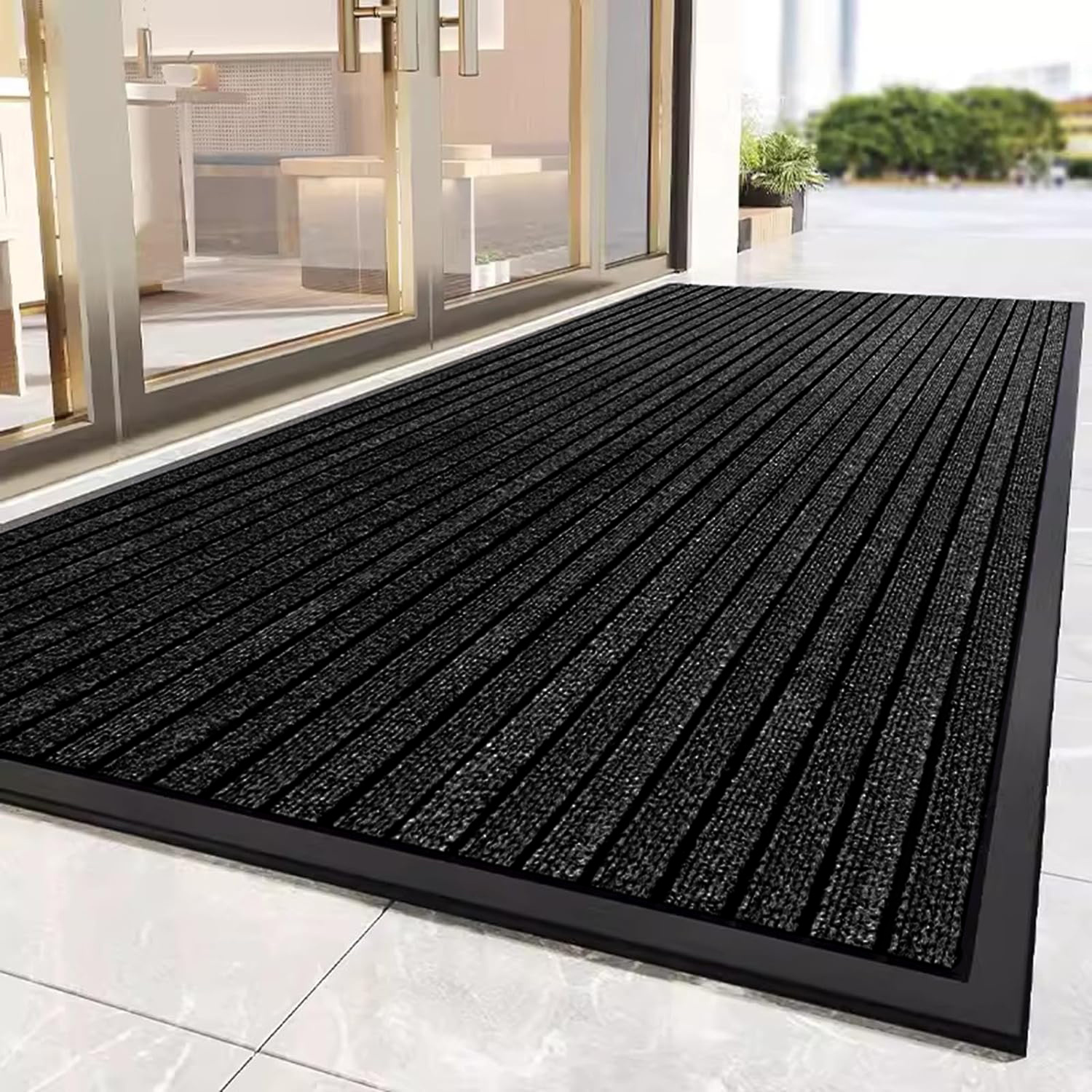 TEMU 1pc Heavy-duty Rubber Mat – Non-slip Absorbent Indoor/outdoor Mat, Washable Quick-dry Soft Carpet With Rubber Backing, Entryway Mat, Mat For