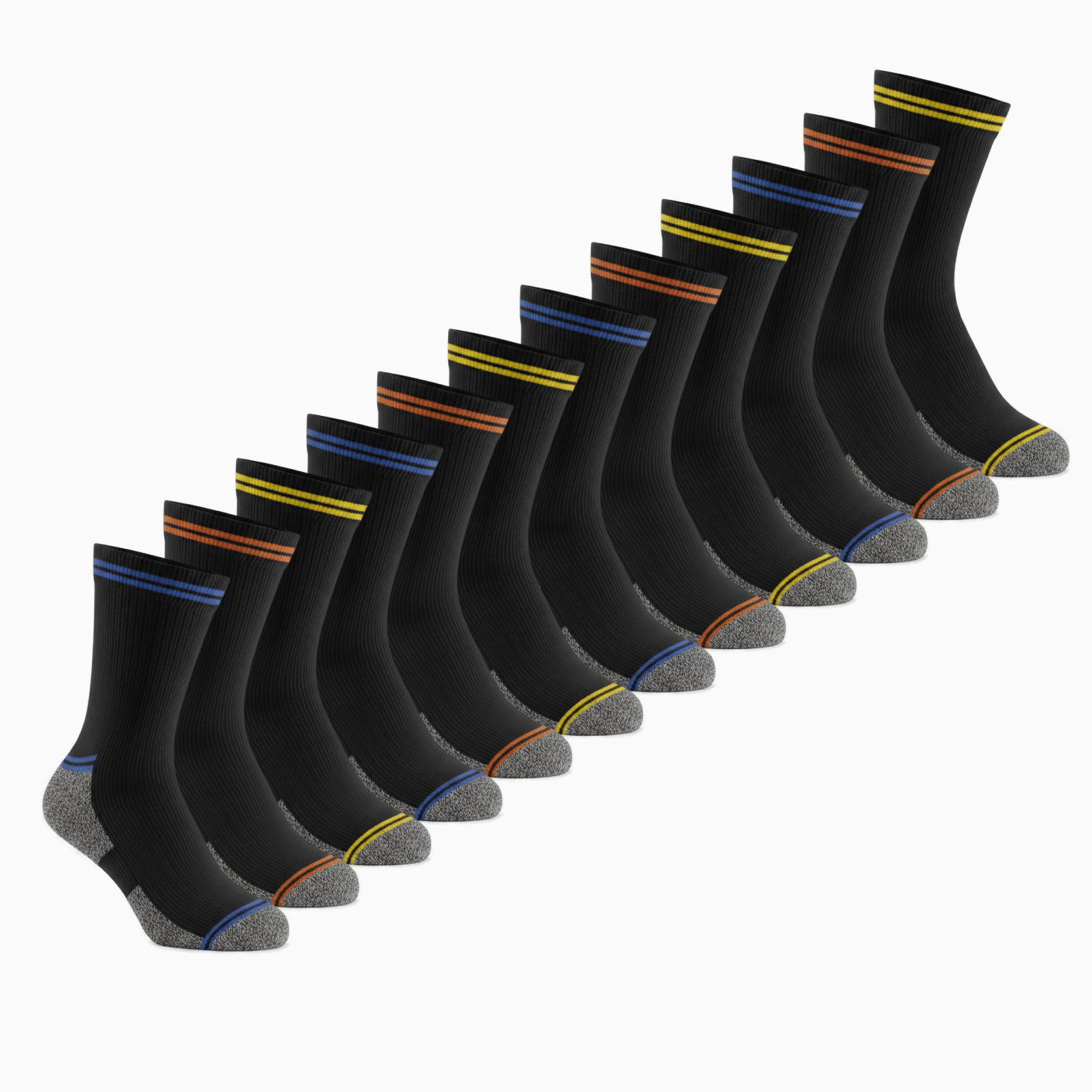 TEMU 6 / 12 Pairs Men’s Work Socks – Multi-colour – Fits Uk 6-11 – Heavy Duty Socks For Men – Thick, Durable & Cushioned For – Reinforced Heel & Toe