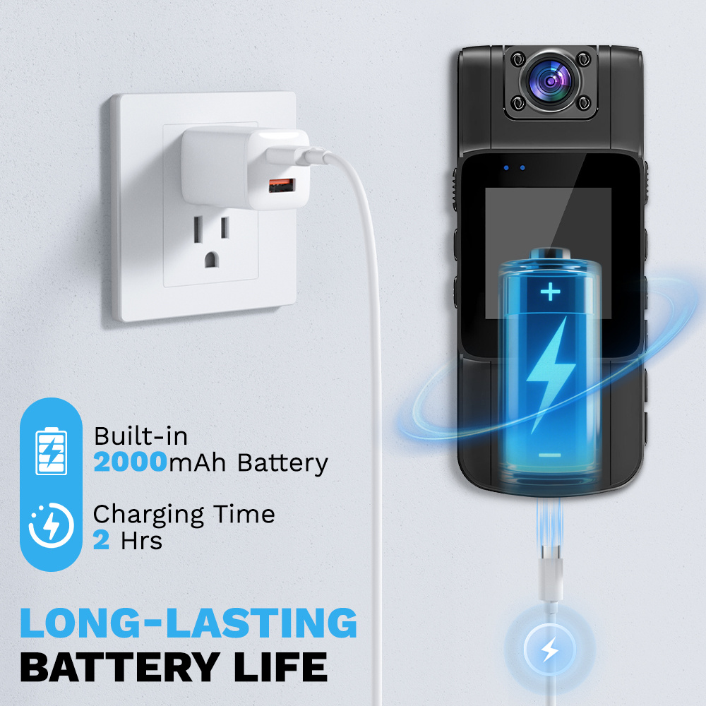 1080P HD Body Camera, Portable Pocket Camera with Night Vision