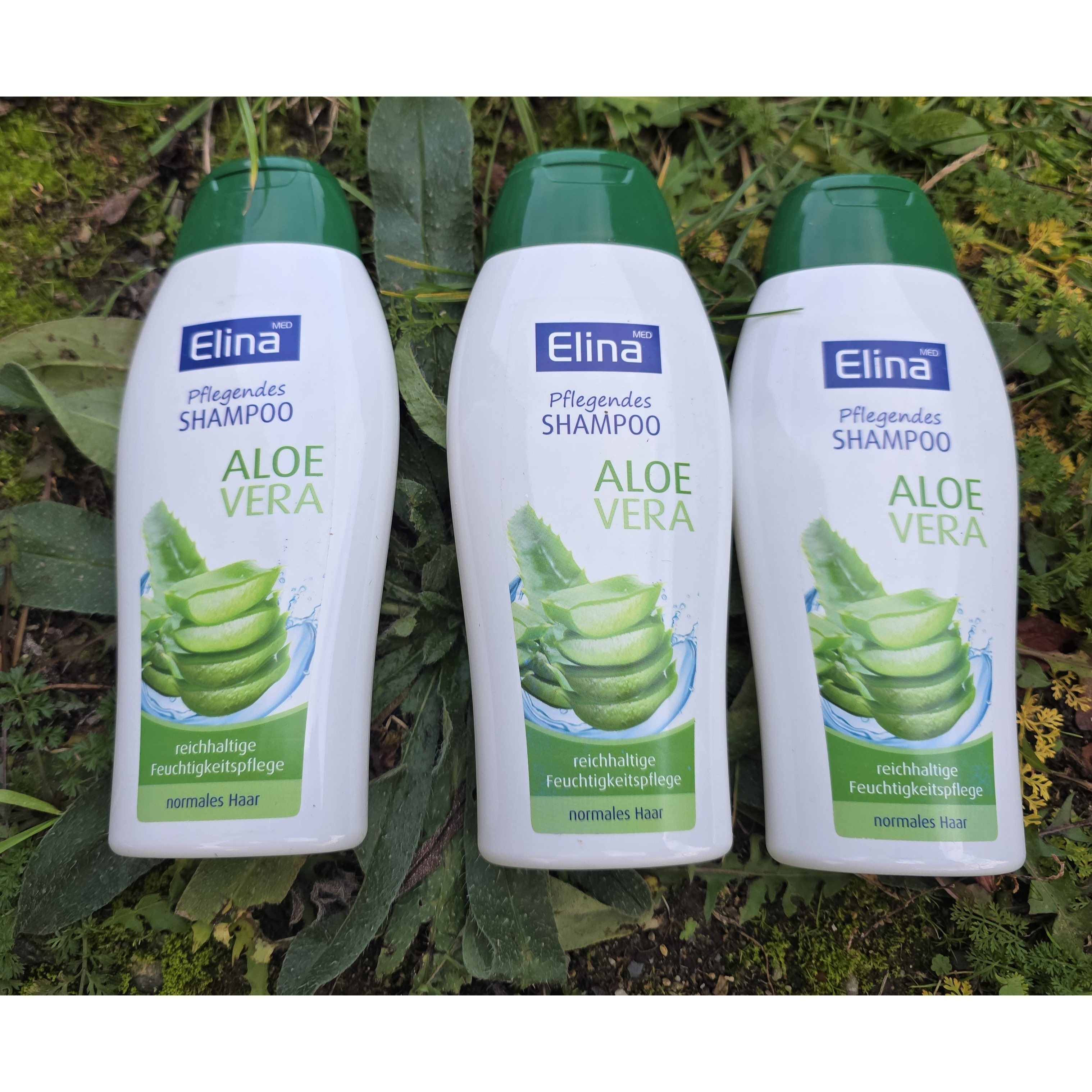 Image of Elina With Nourishing Shampoo With Aloe Vera 3x250 Ml Bottles, Gentle Rich Moisturizing Care For Normal Hair