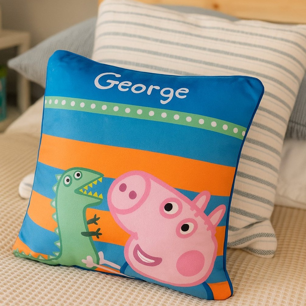 Image of Pillow - George / Plush Decorative Pillow Head Pillow Blue 30 X 30 Cm