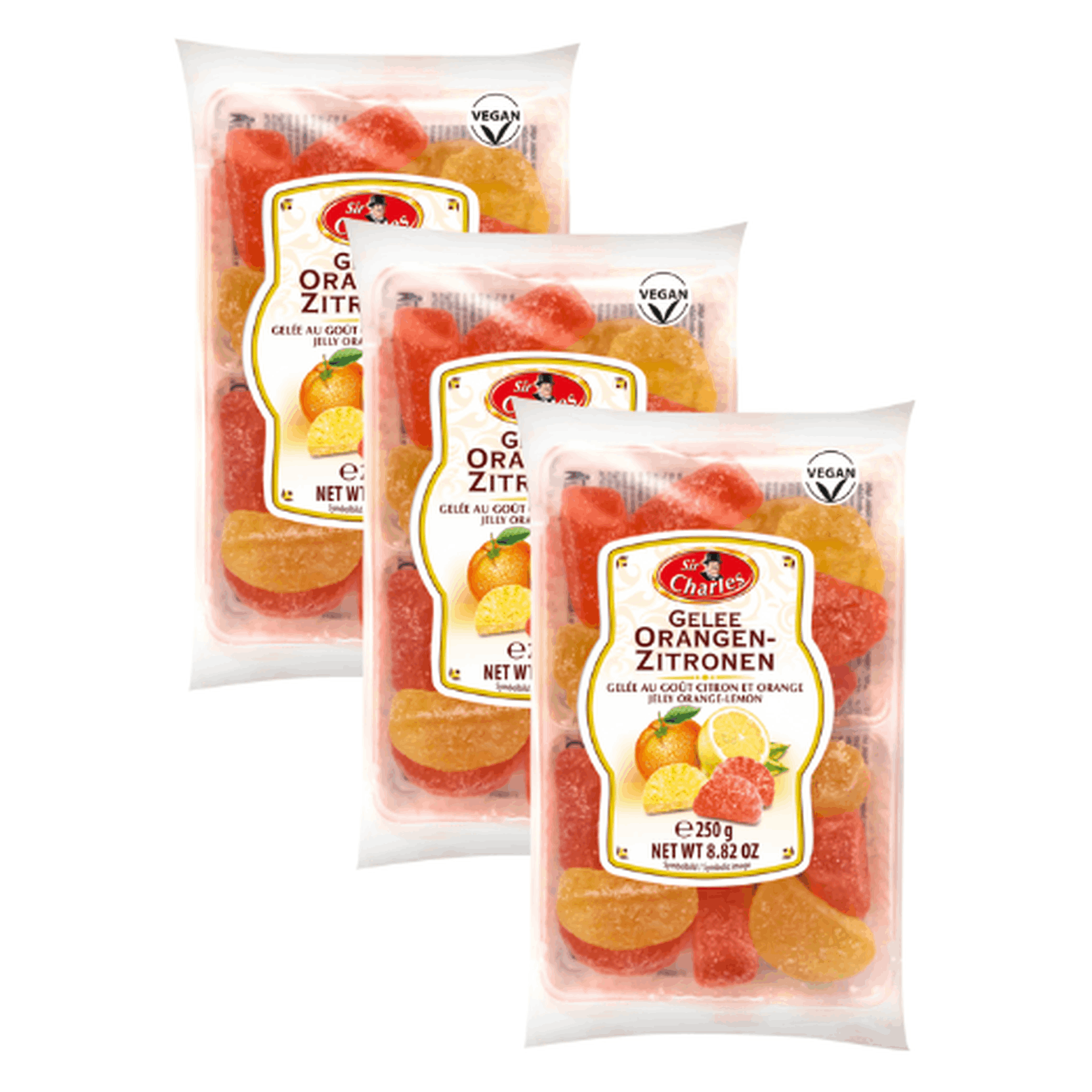 Sir Charles Orange-lemon Jelly Mix – Sweetened Fruit Jelly | Vegan | 3 X 250 G