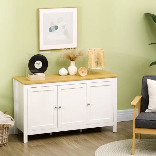 immagine dell'articolo credenza cucina, mobile cucina ante, ripiano regolabile, piano legno, credenza buffet per soggiorno, salotto, sala da , 120x40x70 cm, e color legno
