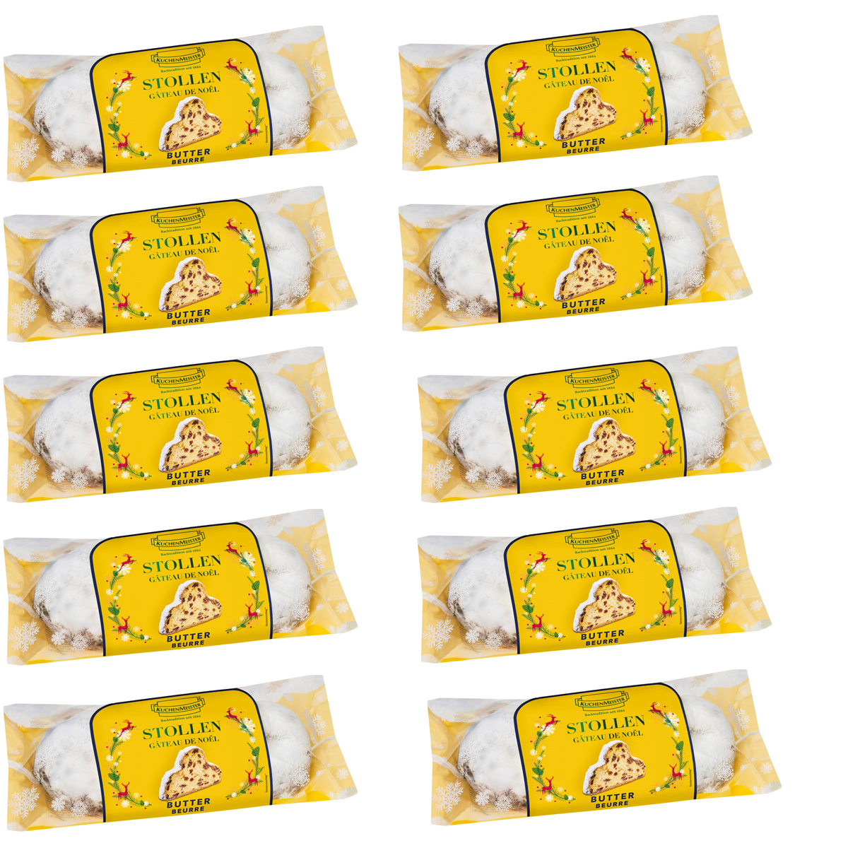 Image of Kuchenmeister Butter Stollen With Raisins And Fruits 500g Pack Of 10