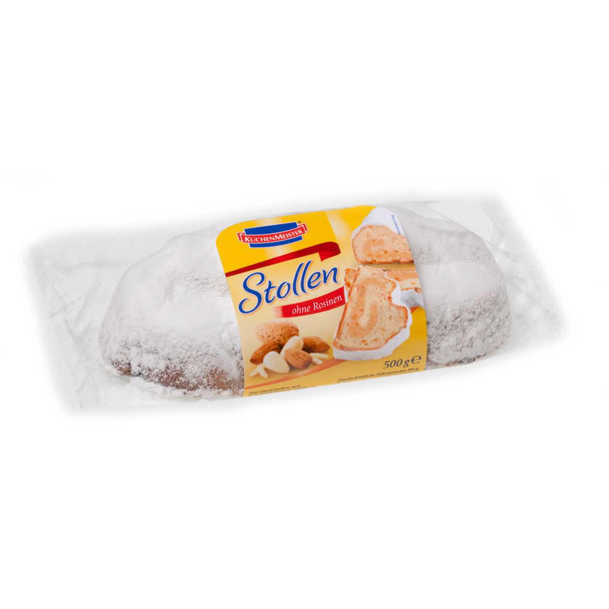 Image of Kuchenmeister Premium Marzipan Stollen With Marzipan Filling, No Raisins, 500g
