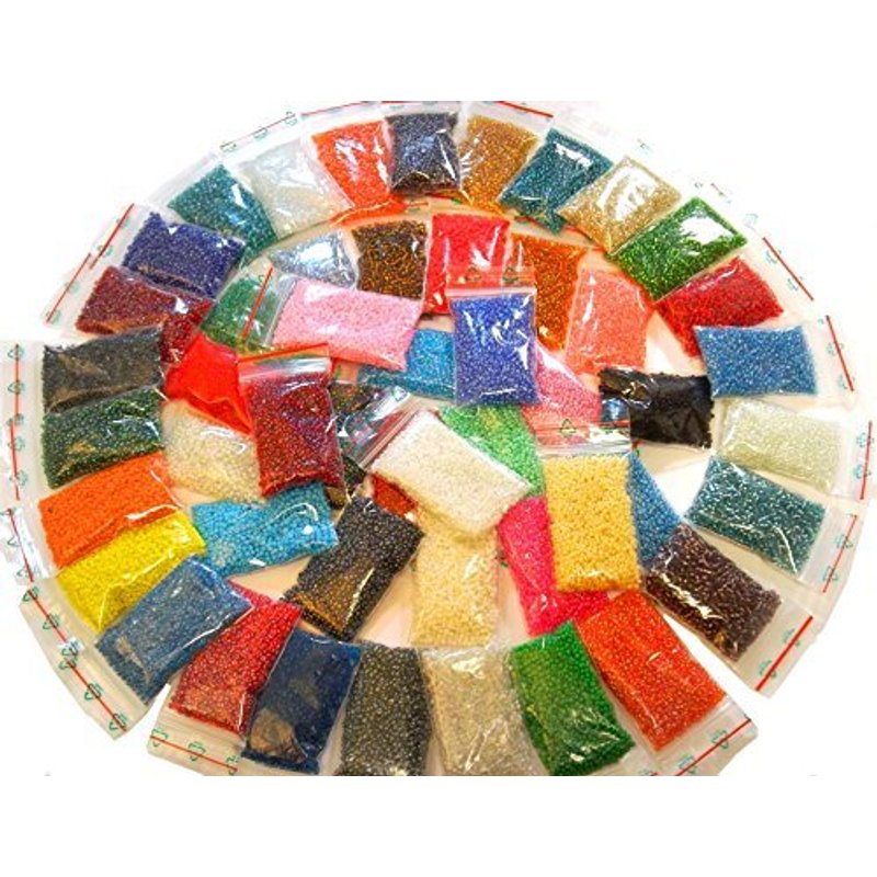 Perlin 50 Colors Rocailles 2mm Glass Beads Indian Seed Beads Pony Beads Seed Beads Set 11/0 34,000pcs