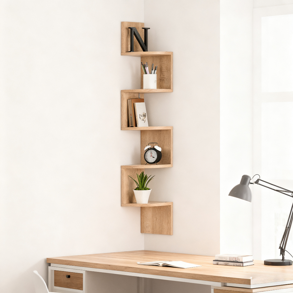 Shelf, 5-tier Wall Shelf, Floating Shelf Bookshelf Wall Shelves Display Stand For Books, Figurines, Plant Storage Rack For Bedroom, Living Room, Storage Shelving Unit For Bathroom Organizer Space-