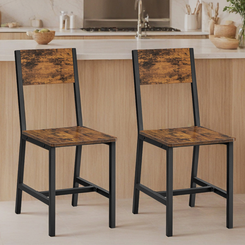 TEMU Juego de sillas de comedor y cocina, estructura de acero, estilo industrial
