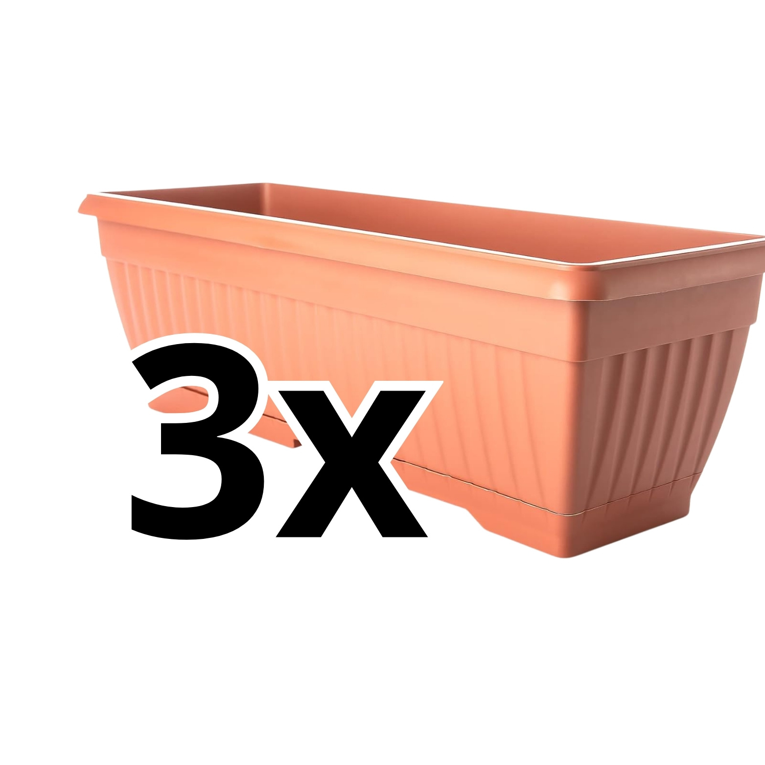 Flower Box With Saucer, 50 Cm Balcony Planter