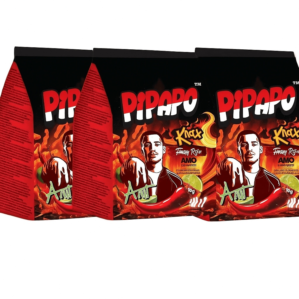 3 Packs Pipapo Amo Knax Chips Flama Roja 70g / 3 Bags Pipapo Amo Knax Chips Flama Roja 70g