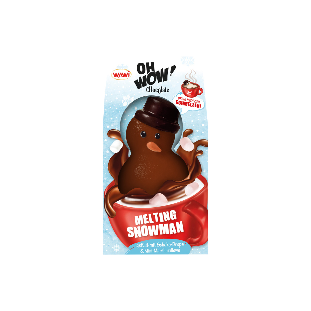 Image of Melting Snowman Filled With Chocolate Drops And Mini Marshmallows 75g
