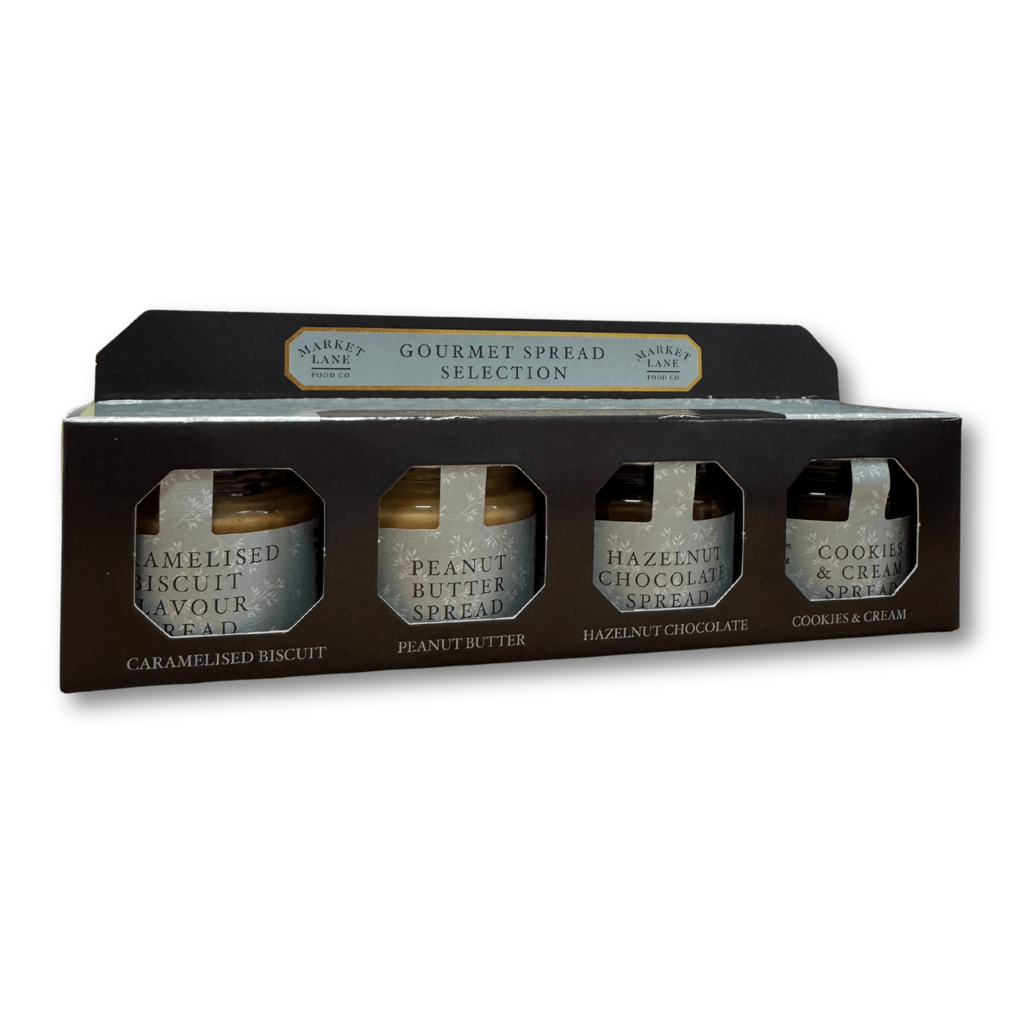 TEMU Sweet Spread Variety Pack, 4 Flavours - Caramelised Biscuit, Cookie + Cream, Hazelnut Chocolate, Peanut Butter (4 X 35g)