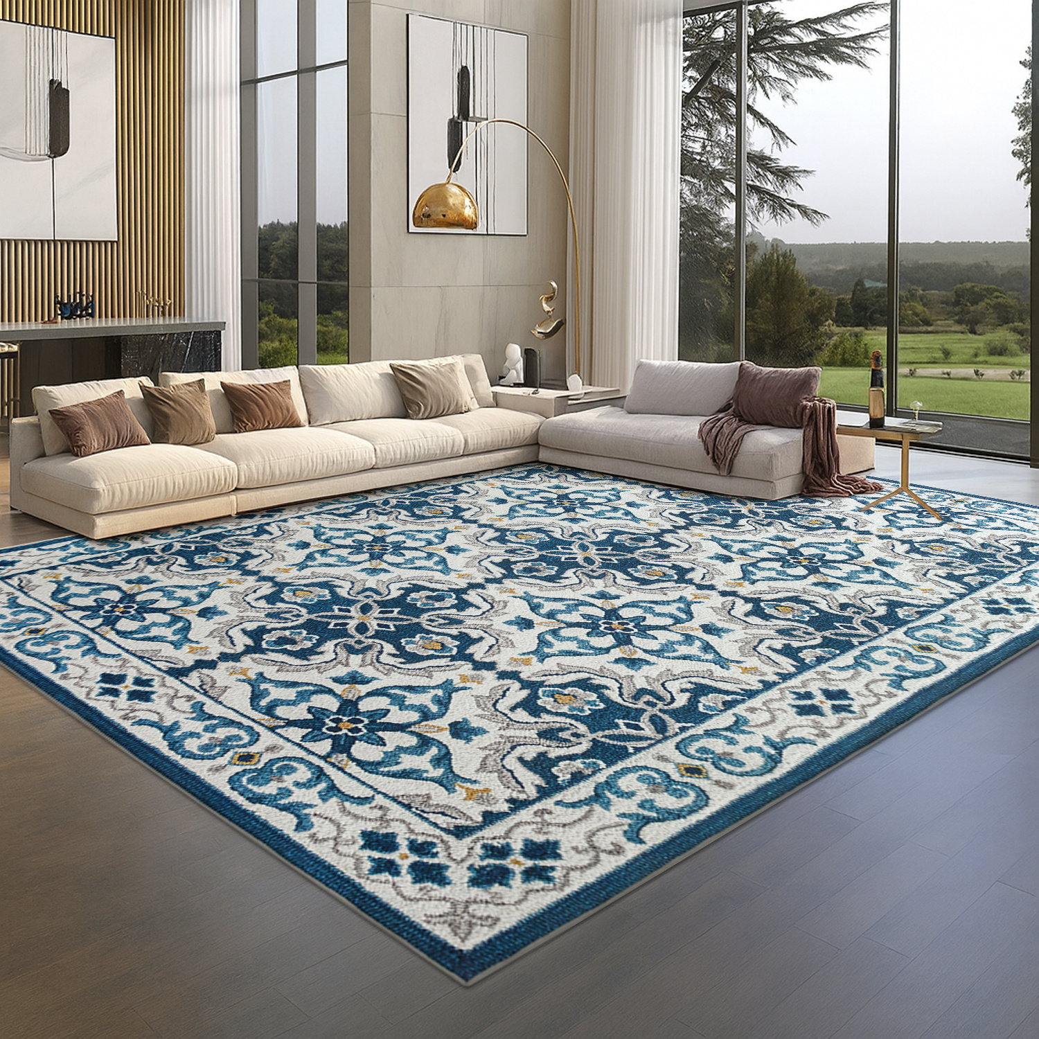 TEMU 1pc Printed Rug – Non-slip Area Mat Washable Large Printed Mat, 1.2cm Thick Sponge Mat Suitable For Living Room And Kitchen Floor
