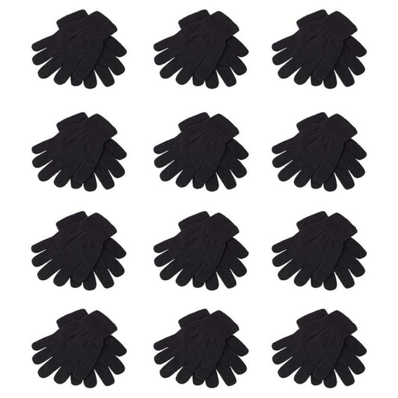 TEMU Sock Up 12 Pairs Thermal Gloves For – Warm Winter Knitted Gloves & Mittens, Stretchy Unisex Cold Weather Gloves For Indoor & Outdoor Use, Fits