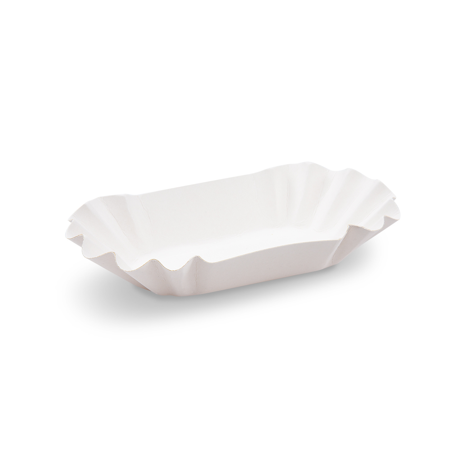 Image of 250 X Paper Bowls / Fry Bowls | Oval | White | 17.5 X 10.5 X 3 Cm | 250 Pieces