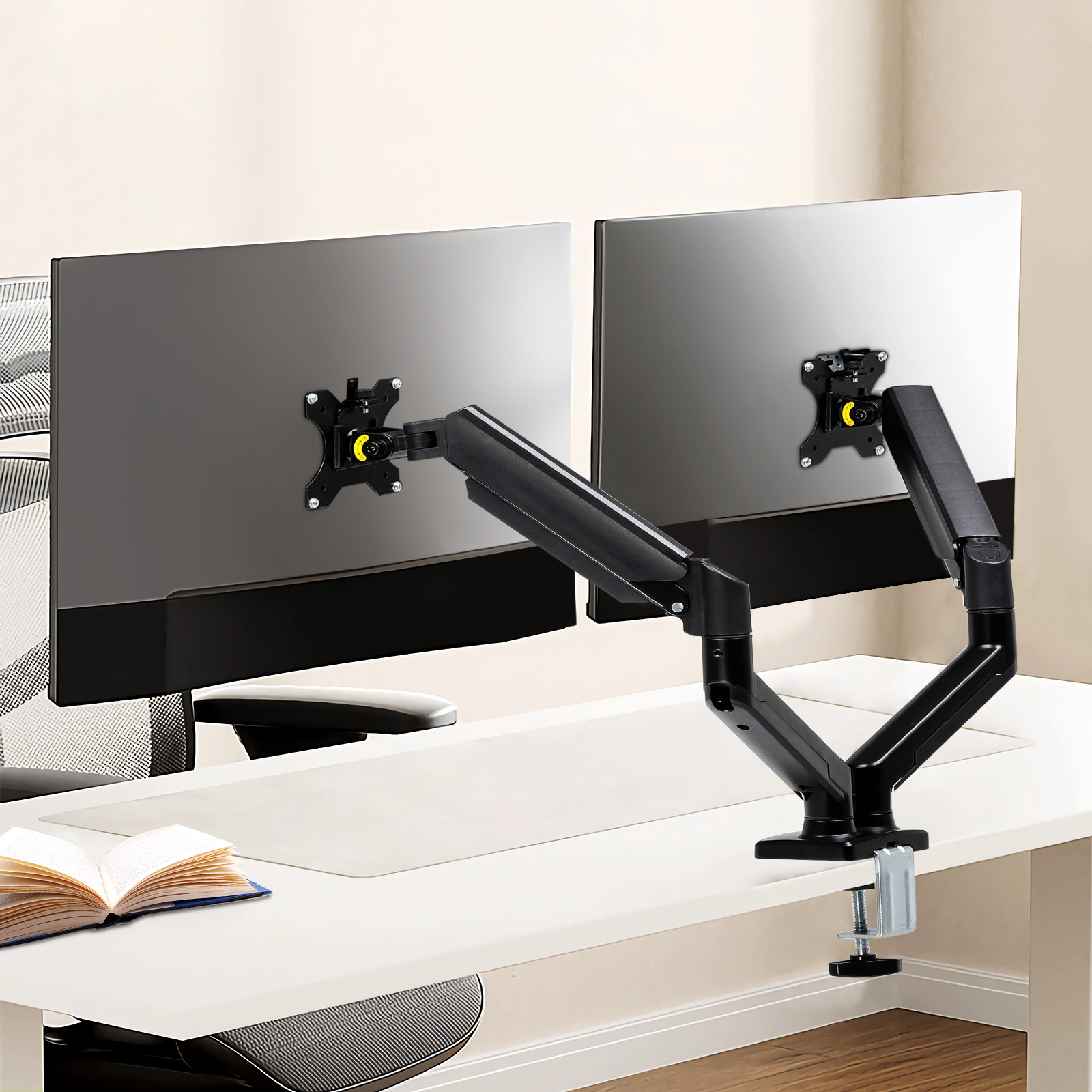 Monitor Mount Monitor Arm For 13 To 32 Inch Screens, Single Monitor Arm Stand Holds 2~10 Kg, Height Adjustable With Tilt, Swivel, Rotation, Vesa 75 & 100 Mm