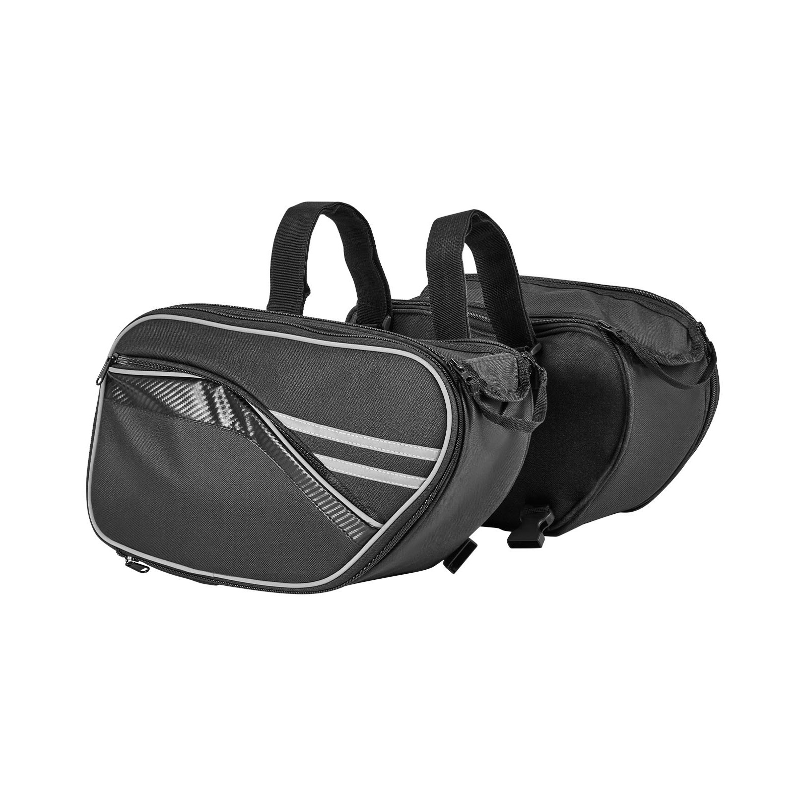 Vevor Motorcycle Saddlebag, 30 L (15 L X 2) Large Capacity Side Bag, Compatible With Most Motorcycles, Outdoor Sports Motorbike Luggage Storage Bag, Black