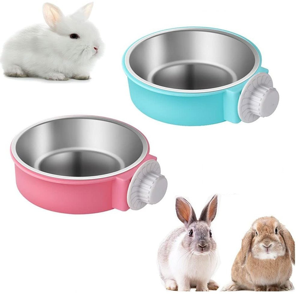 ® Stainless Steel Feeding Bowl For Rabbits And Guinea Pigs, Durable & Stable, Separable, Easy To Clean, Non-toxic, High-quality Pet Accessory