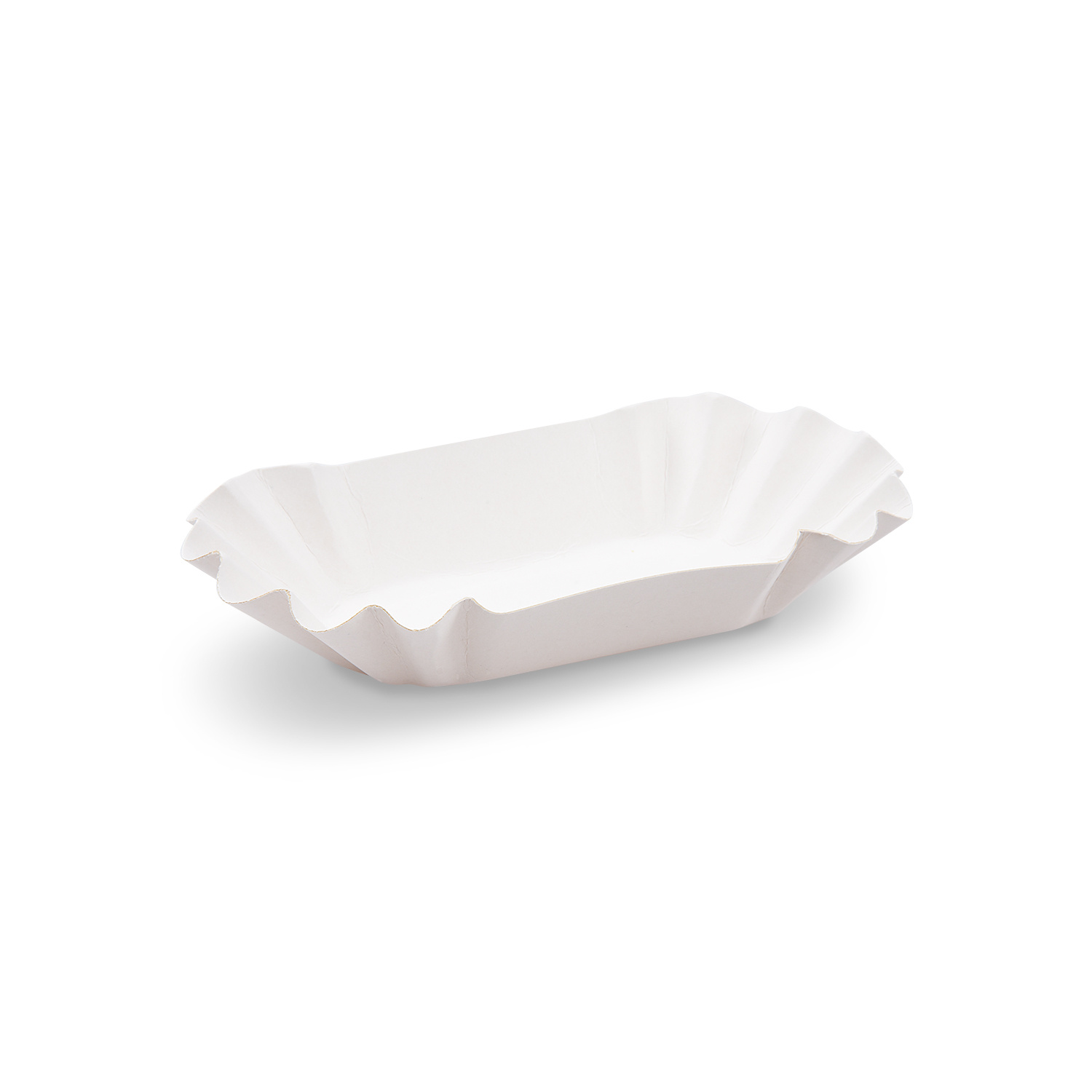 Image of 250 X Paper Trays / French Fry Trays | Oval | White | 16 X 9 X 3 Cm | 250 Pieces