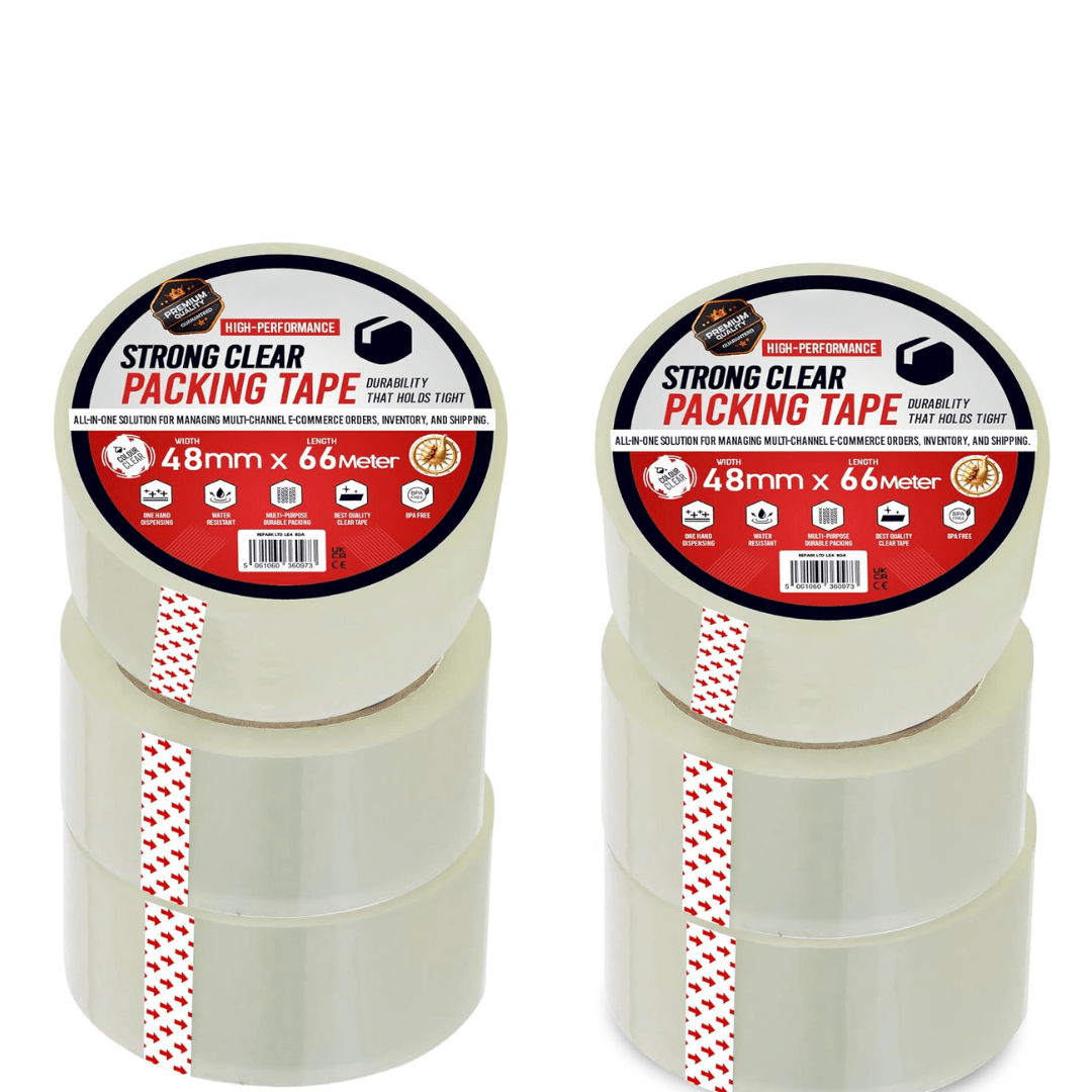 TEMU 6-pack Heavy-duty Clear Packing Tape 48mm X 60m | Strong Transparent Box Tape For Moving, Shipping & Secure Packaging