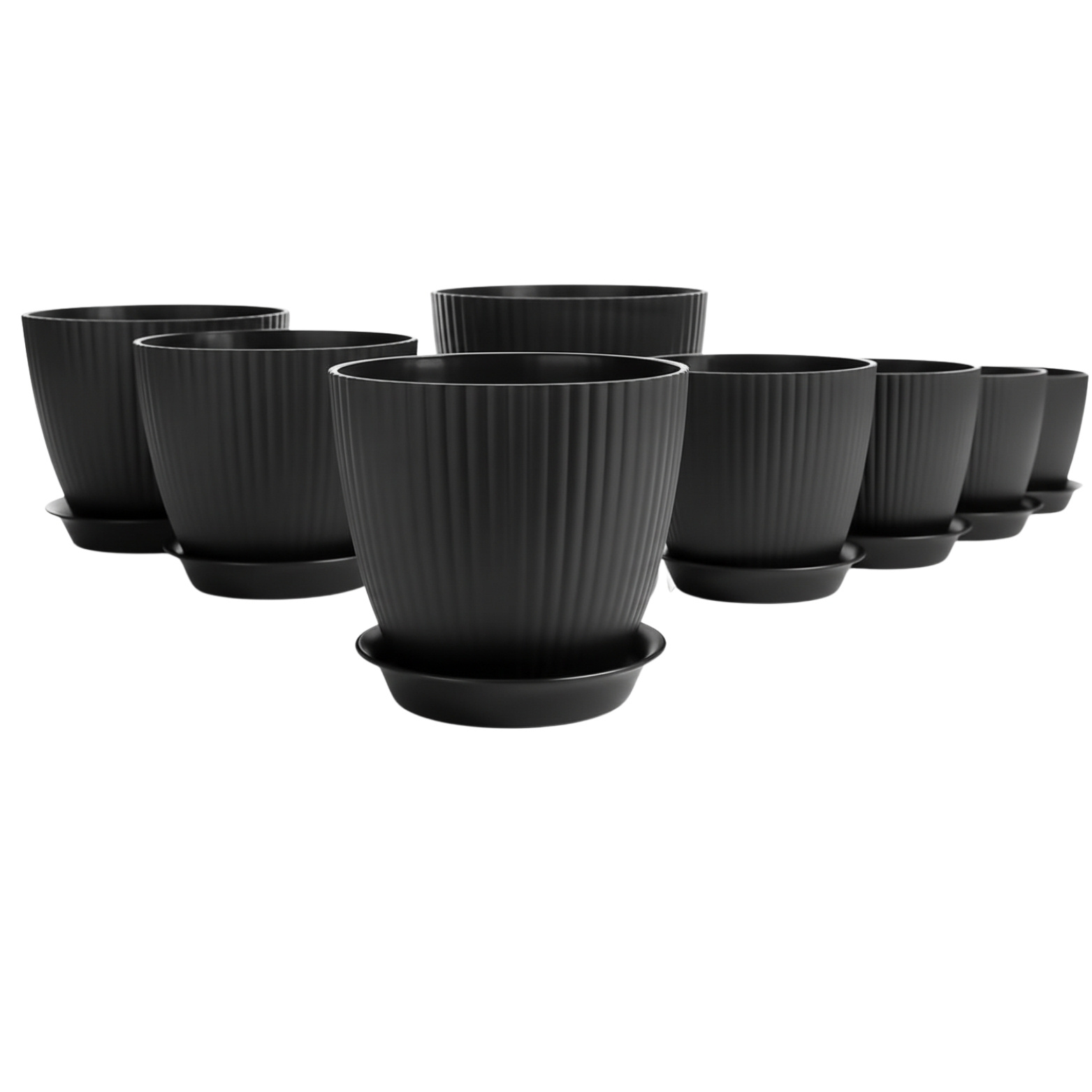 8x Flower Pot With Saucer