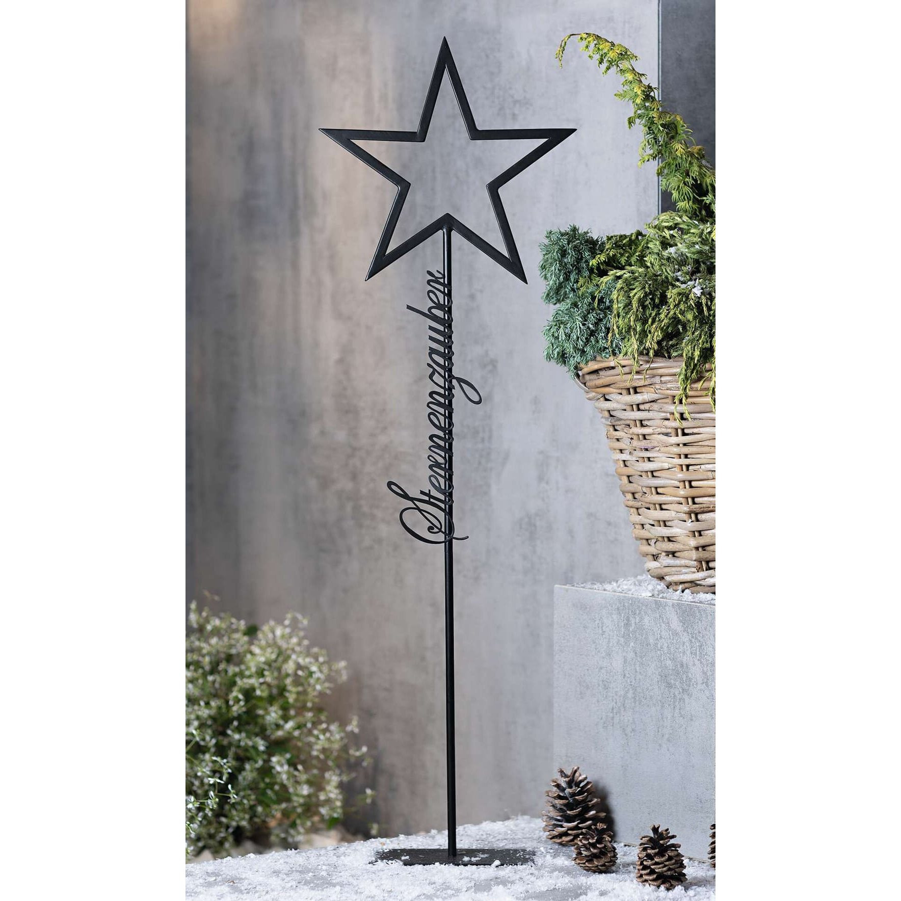 Starry Magic" Metal Decorative Column, Black, 79 Cm Tall, Metal Stand Decor, Decoration, Christmas Decor