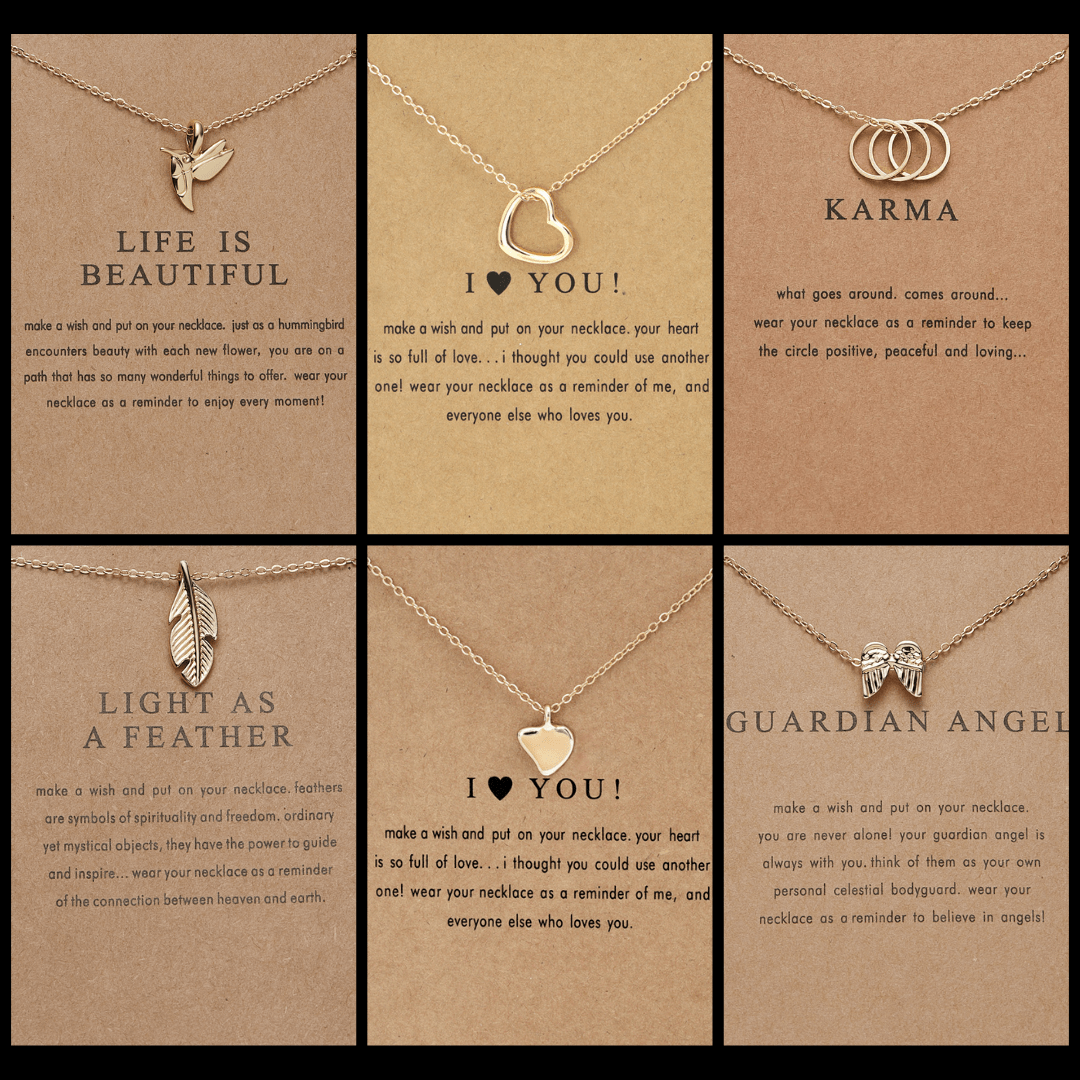 6pcs Message Necklace Set - The Meaningful Six Collection, Christmas Gifts