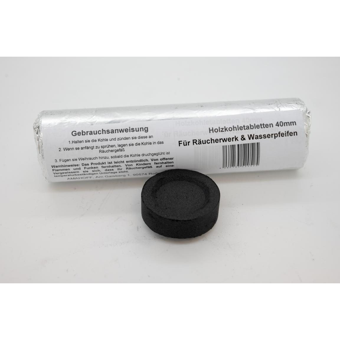 E-shop Räucherkohle XL 40 mm – Schnellzünder mit ca. 45 Min. Brenndauer – 1 Rollen à 10 Tabletten – Hochwertige Markenqualität von für Weihrauch,