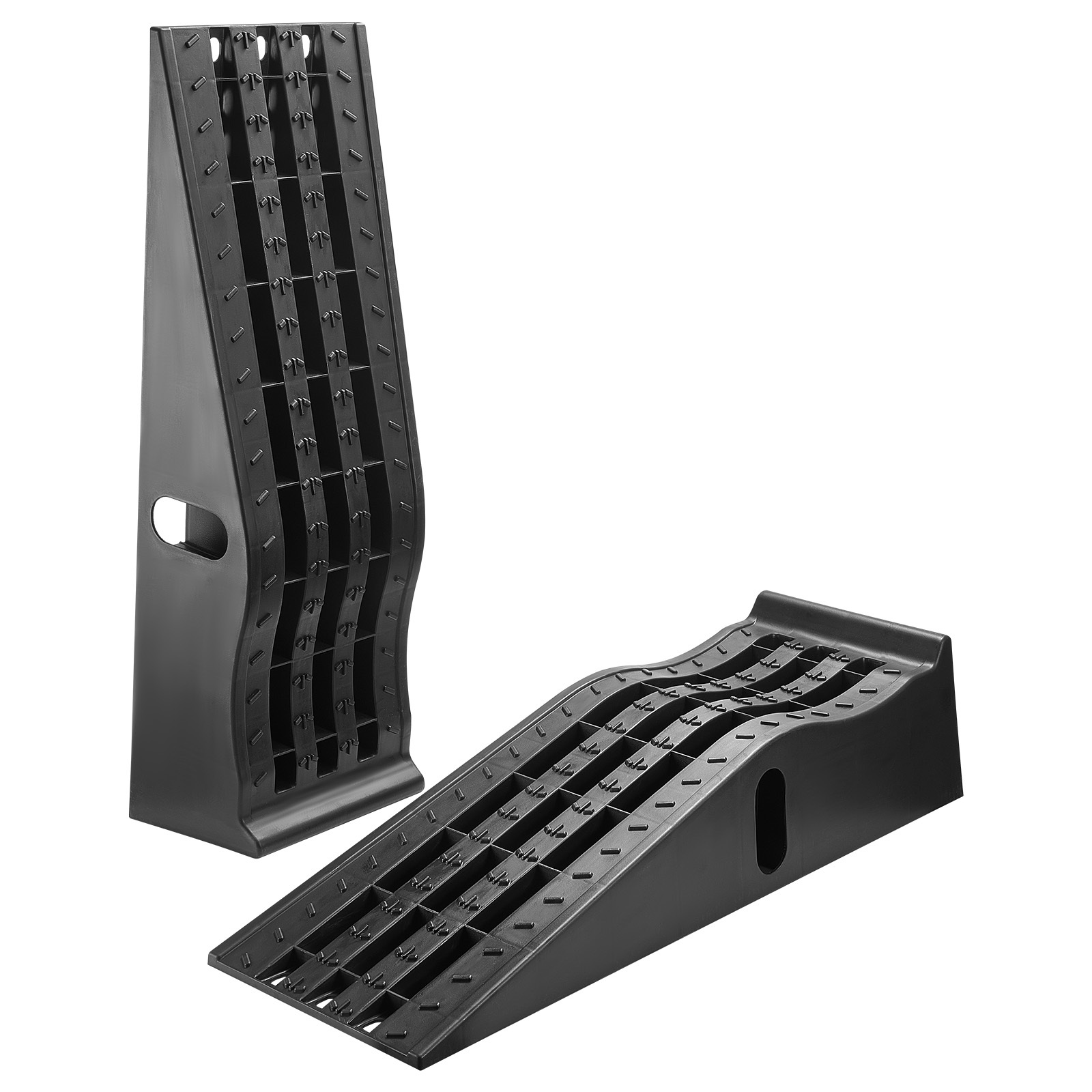 Image of Vevor Car Ramps, 2pcs 5897 Kg Gvw Capacity, 155 Height, Portable Ramps For Home Garage Maintenance And Oil , Heavy Duty For Truck Suv Vehicle Repair, Black