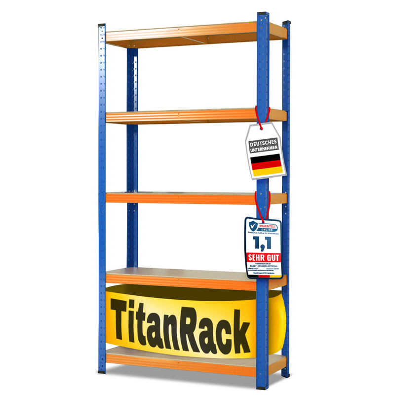 Floordirekt Rack Heavy-duty Shelf, Blue-orange – Up To 1250 Kg Load Capacity, Plug-in System, Sturdy, Multiple Sizes, Storage & Basement Shelf