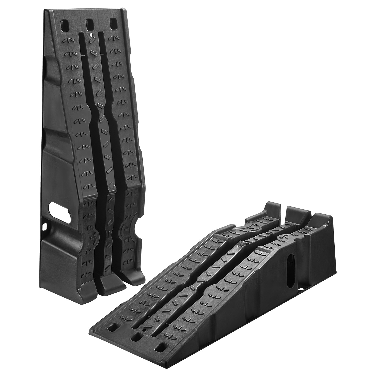 TEMU Vevor Car Ramps, 2pcs 16000 Lbs Gvw Capacity, 6.7 In Lift Height, Portable Ramps For Home Garage Maintenance And Oil , Heavy Duty For Truck Suv