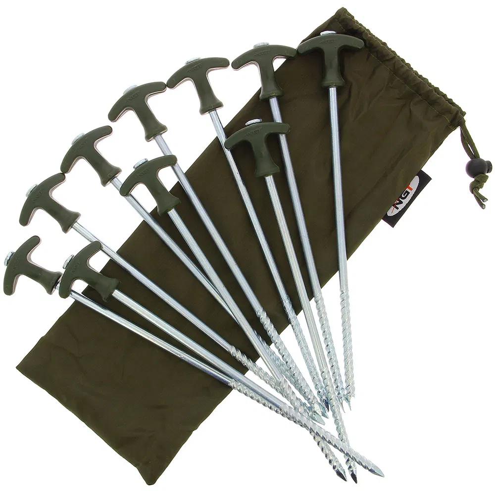 TEMU 10 X Tent Pegs Heavy Duty 30cm 12" For Camping Fishing Umbrella Brolly Ngt Large Heavy Duty